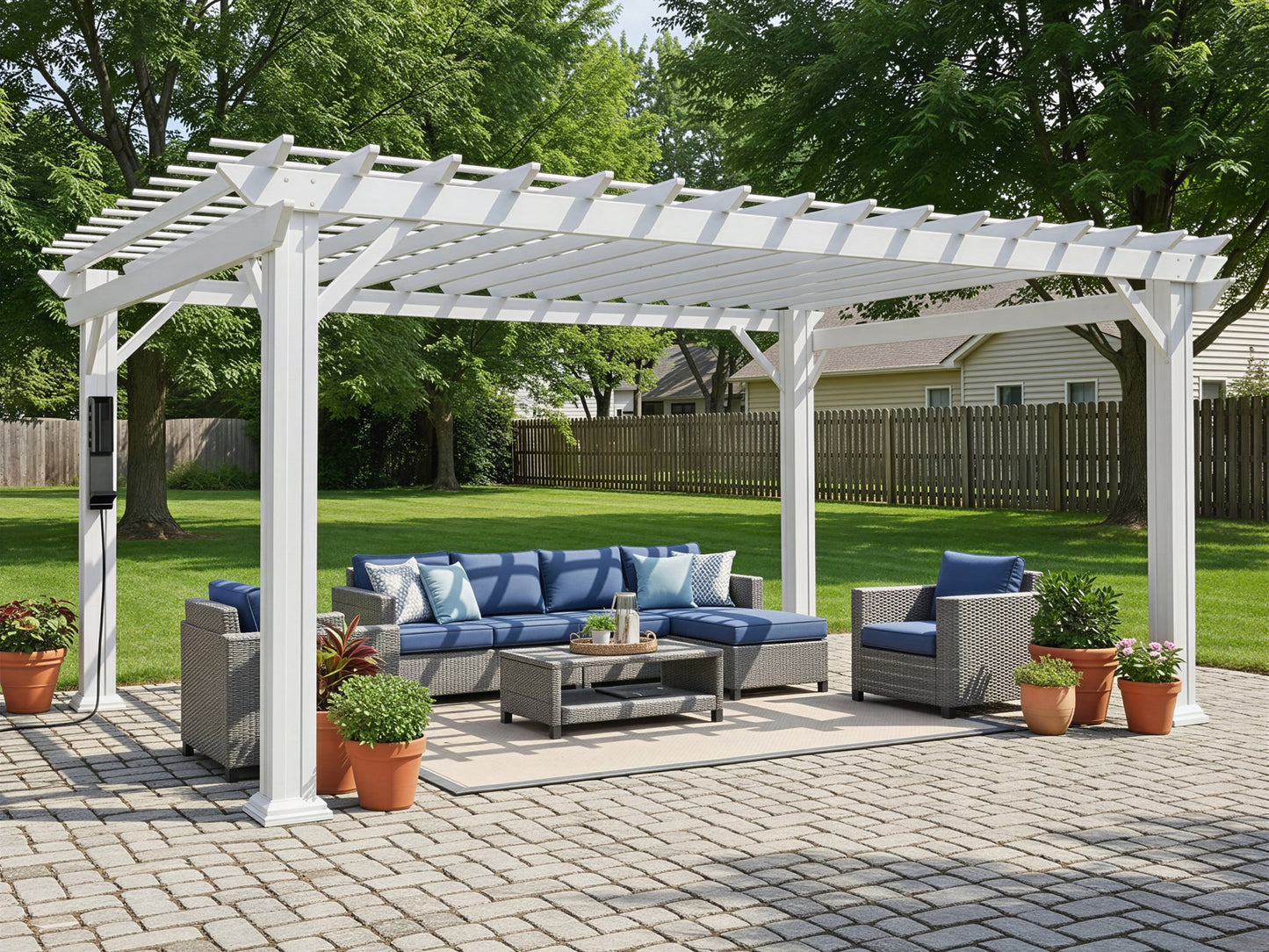 Stratford | 16x12 Steel Pergola – White