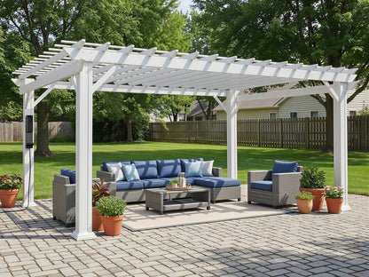 Stratford | 16x12 Steel Pergola – White