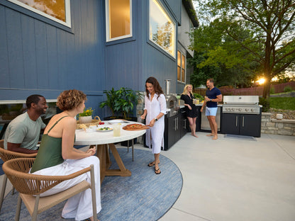 Emory | Corner Outdoor Kitchen Island with Built-In Grill & Pizza Oven