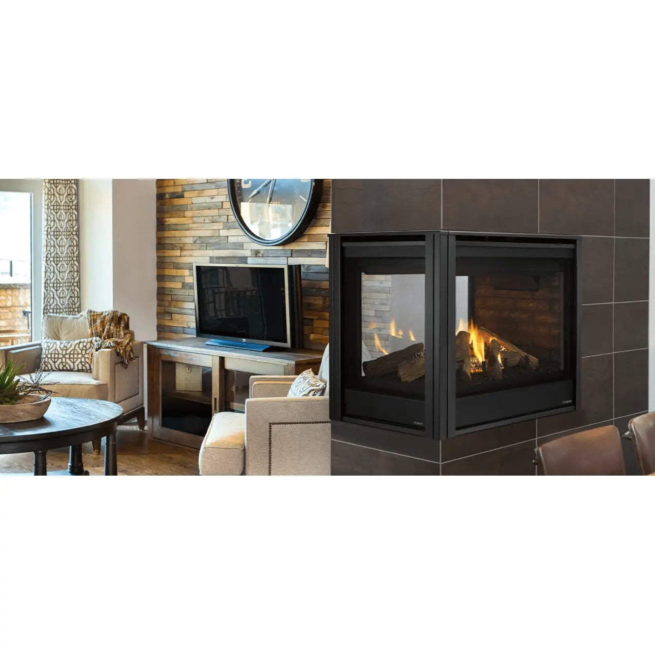 Majestic Pier 36 Peninsula Direct Vent Gas Fireplace | 38,000 BTU | IntelliFire Touch | PIER-DV36IN