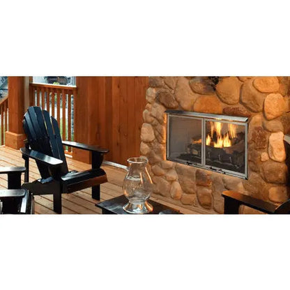 Majestic VillaWood 42" Outdoor Wood Burning Fireplace | Stainless Steel Surround | ODVILLA-42T