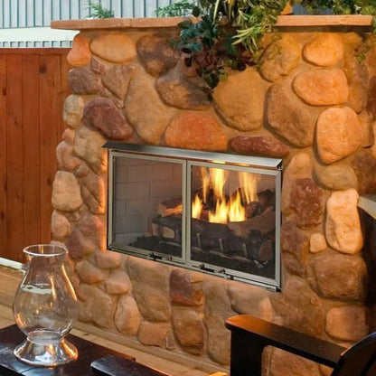 Majestic VillaWood 42" Outdoor Wood Burning Fireplace | Stainless Steel Surround | ODVILLA-42T
