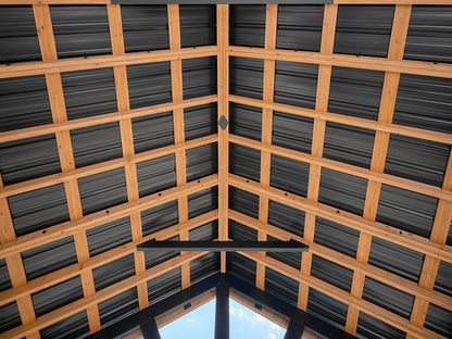 Lodge | 14x12 Cedar and Steel Gazebo with Steel Roof
