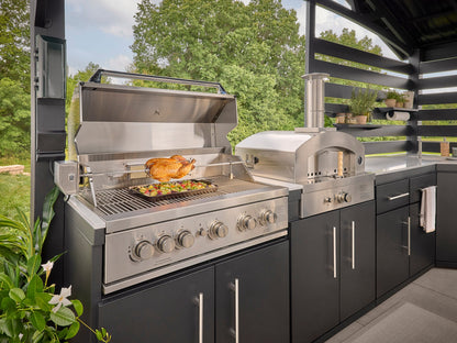 Langston | Covered Walk-In Outdoor Kitchen with Built-In Grill & Pizza Oven