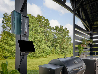 Langston | Covered Appliance-Ready Outdoor Kitchen with Refrigerator & Sink