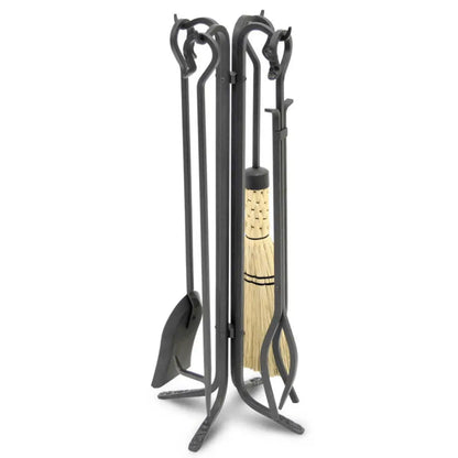 Pilgrim Forged Fireplace Tools Set with Corn Broom Pilgrim FORGEDSET