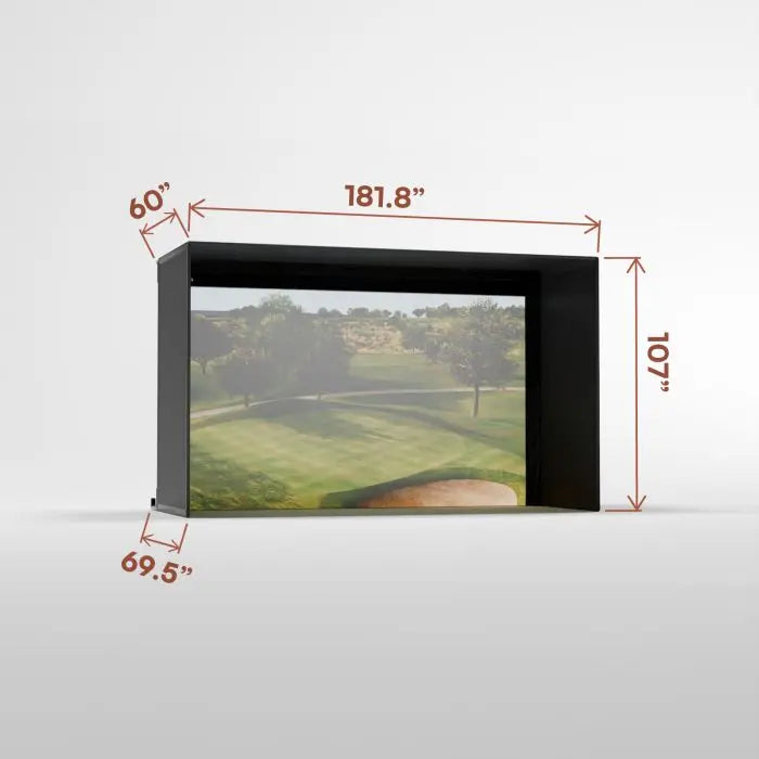 Carl's Place PRO Golf Simulator Enclosure Kit with Premium Impact Screen 8.5'H × 14.5'W × 5'D | Model: pgec2-pm-8-5x14-5x5