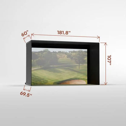 Carl's Place PRO Golf Simulator Enclosure Kit with Premium Impact Screen 8.5'H × 14.5'W × 5'D | Model: pgec2-pm-8-5x14-5x5