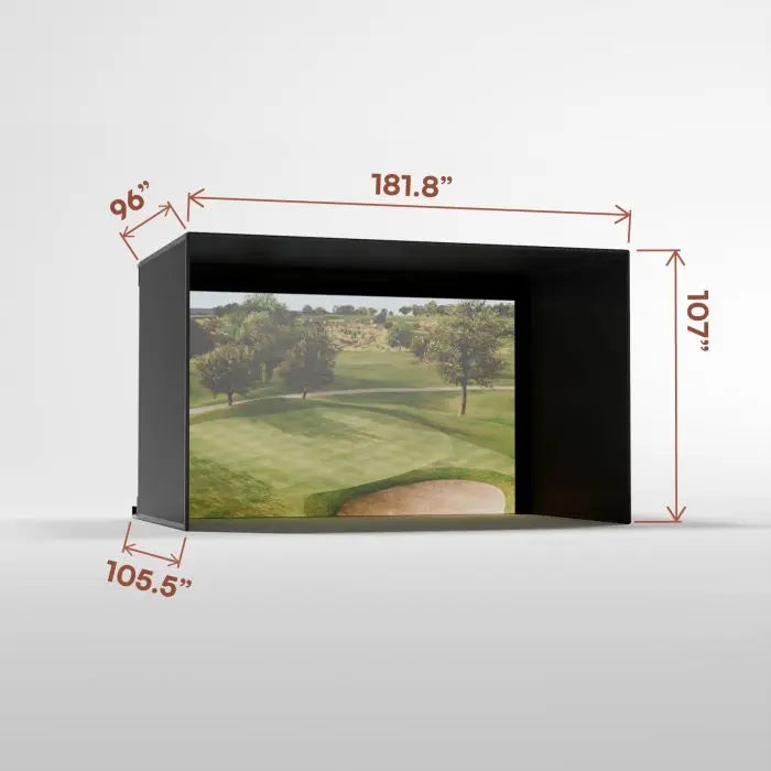 Carl's Place PRO Golf Simulator Enclosure Kit with Premium Impact Screen 8.5'H × 14.5'W × 5'D | Model: pgec2-pm-8-5x14-5x5