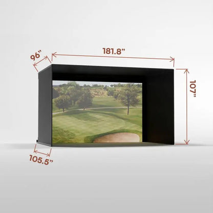 Carl's Place PRO Golf Simulator Enclosure Kit with Premium Impact Screen 8.5'H × 14.5'W × 5'D | Model: pgec2-pm-8-5x14-5x5