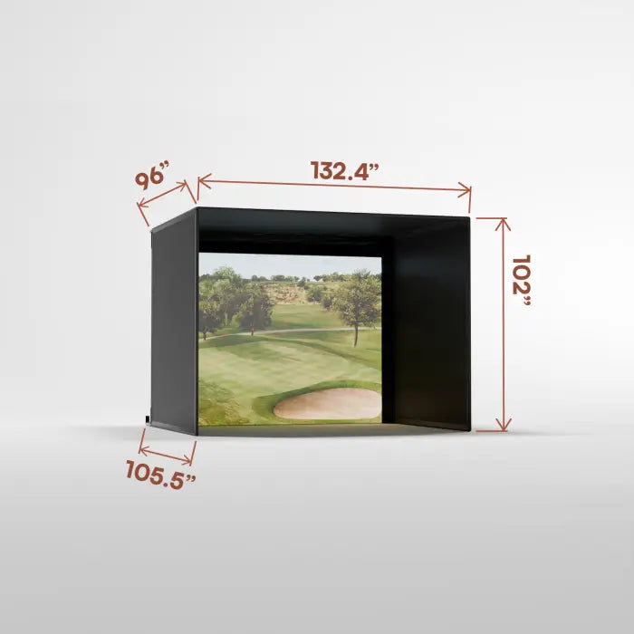 Carl's Place PRO Golf Simulator Enclosure Kit with High-Contrast Gray Impact Screen 8'H × 10.5'W × 8'D | Model: pgec2-gp-8x10-5x8 | AQVINA