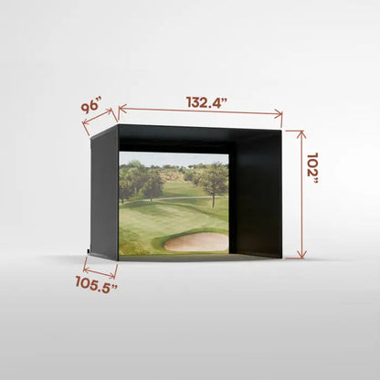 Carl's Place PRO Golf Simulator Enclosure Kit with High-Contrast Gray Impact Screen 8'H × 10.5'W × 8'D | Model: pgec2-gp-8x10-5x8 | AQVINA