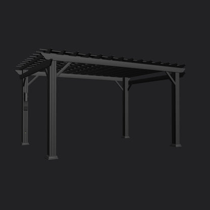 Stratford | 14x10 Steel Pergola – Black