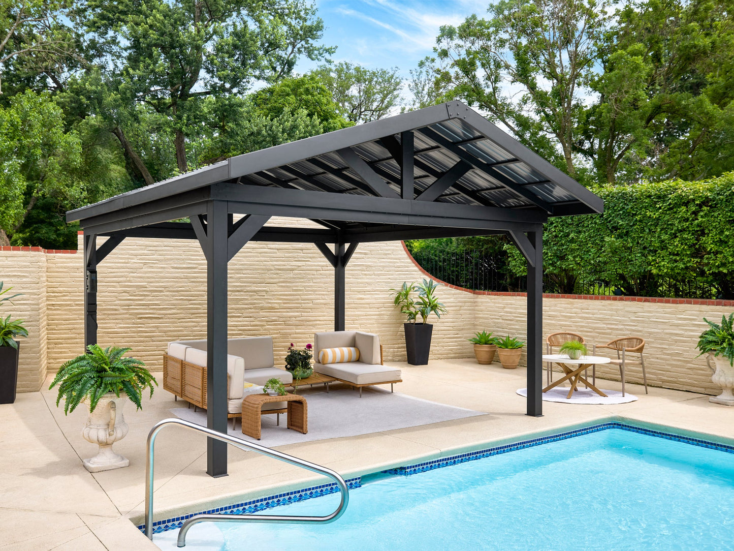 Lancaster | 16x14 Steel Gazebo with Gable Roof