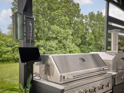 Langston | Covered Walk-In Outdoor Kitchen with Built-In Grill & Pizza Oven