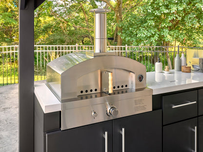 Lancaster | Galley Outdoor Kitchen with Built-In Grill & Pizza Oven