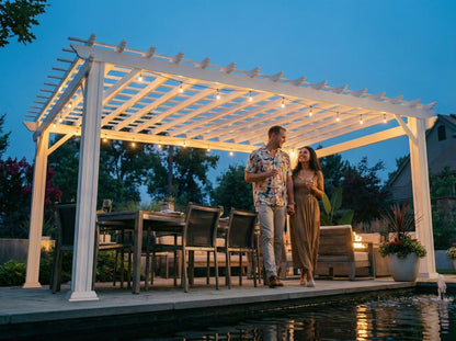 Stratford | 14x10 Steel Pergola – White