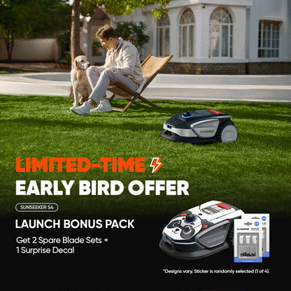 Sunseeker S4 Robot Mower + Blades Kit, Wire-Free Perimeter