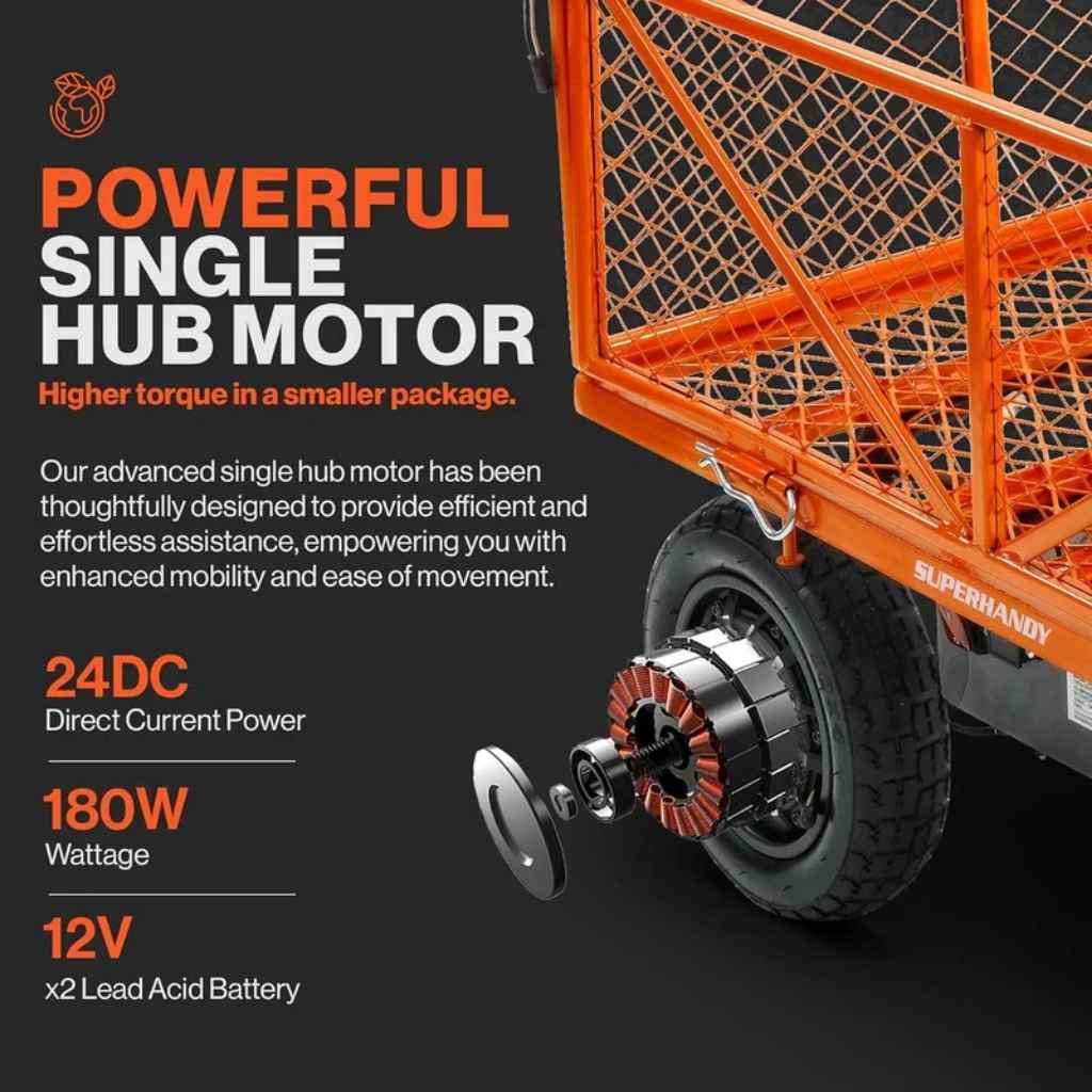 SuperHandy Electric Assist Garden Cart - 440 lbs