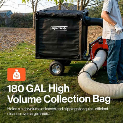 SuperHandy Tow Behind Leaf Vacuum – 180 Gal , 15HP Engine