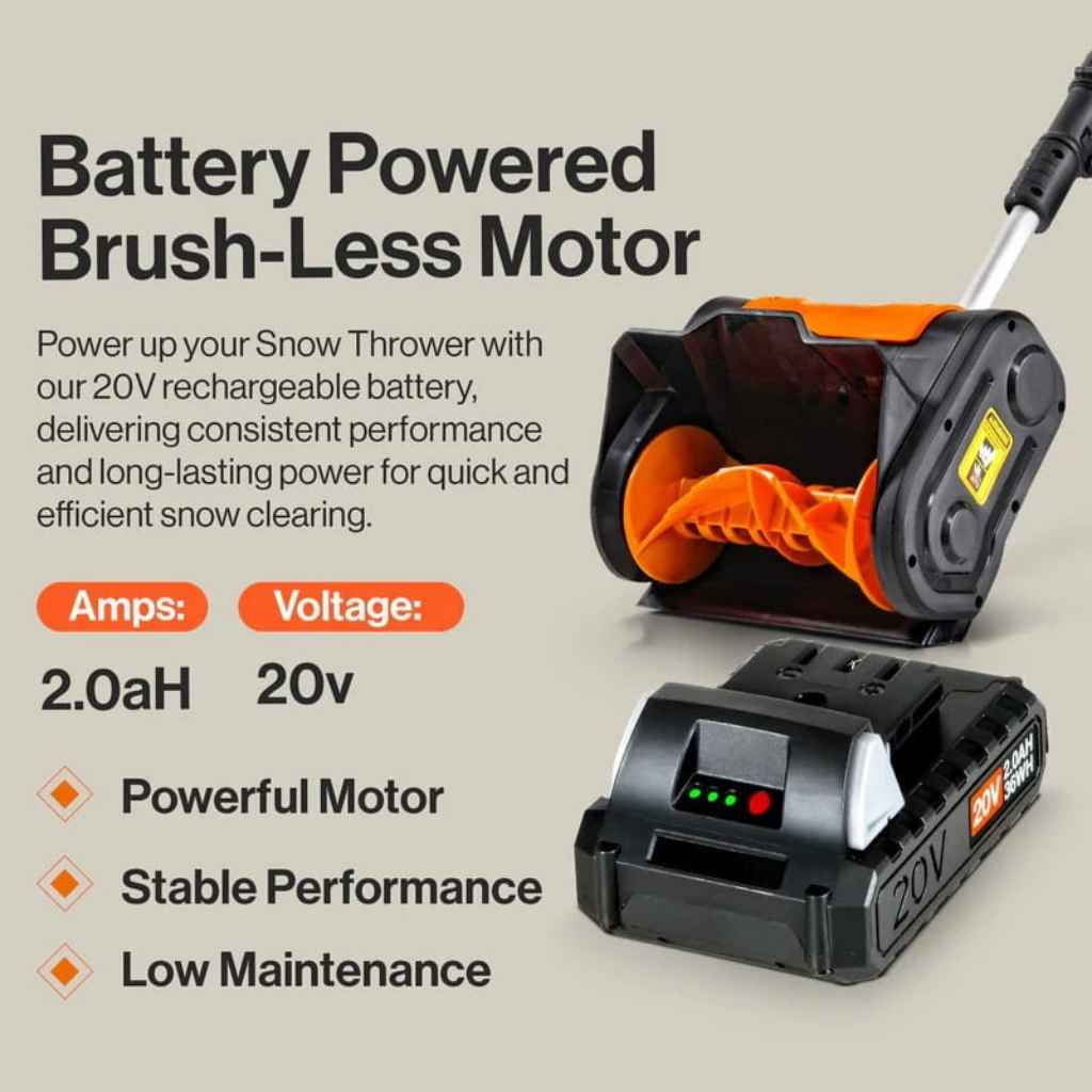 Super Handy Snow Thrower - 20v Battery