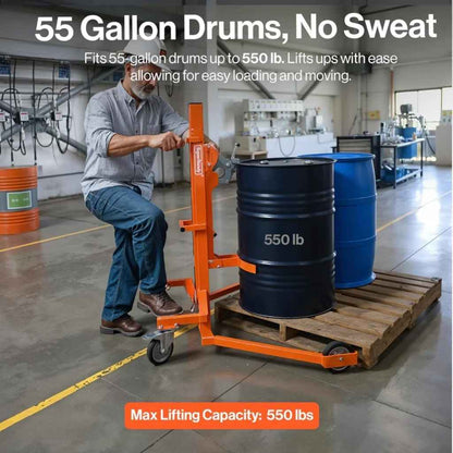 SuperHandy 55 Gal Drum Lifter - 550 LB Capacity