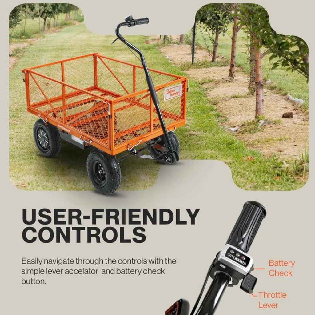 SuperHandy Electric Assist Garden Cart - 440 lbs