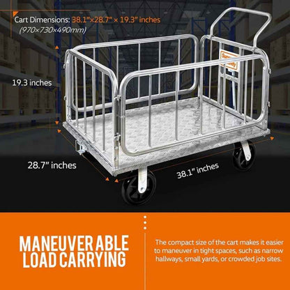 SuperHandy Metal Platform Truck & Trailer - 1200Lb Capacity