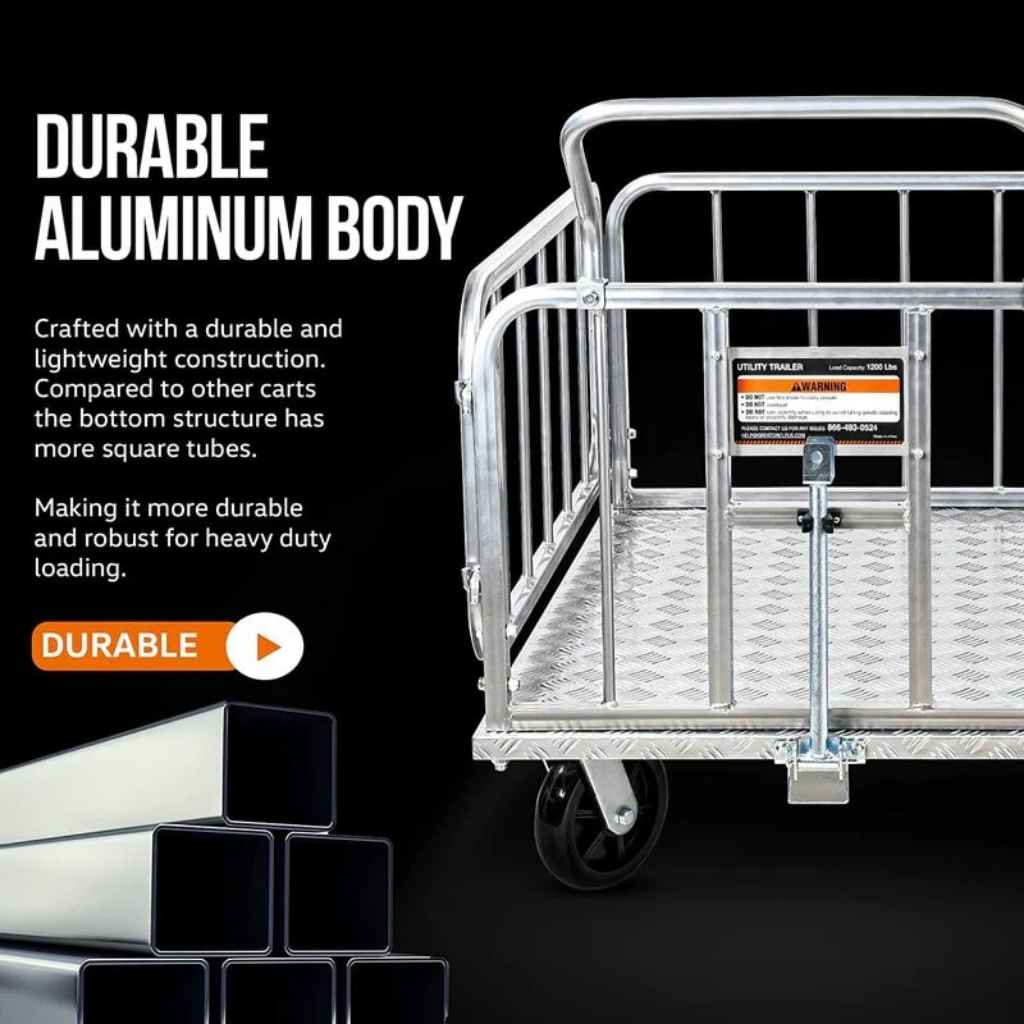SuperHandy Metal Platform Truck & Trailer - 1200Lb Capacity