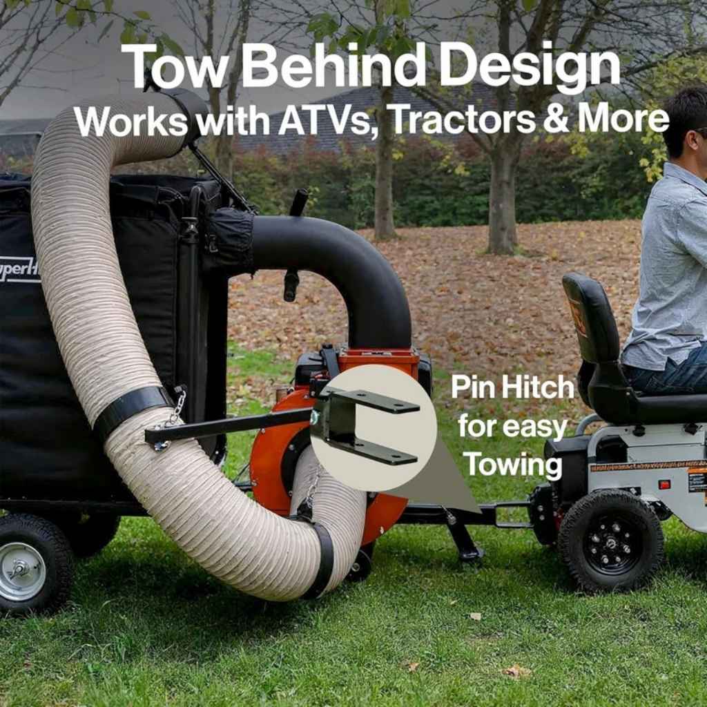 SuperHandy Tow Behind Leaf Vacuum – 180 Gal , 15HP Engine