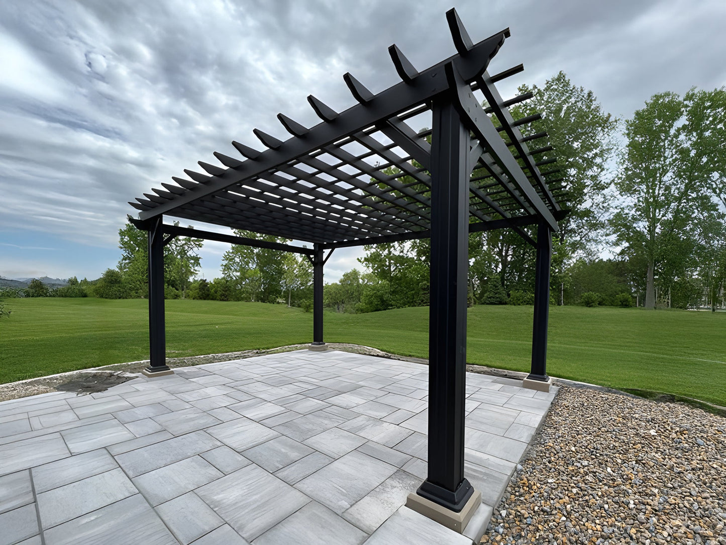 Stratford | 14x10 Steel Pergola – Black