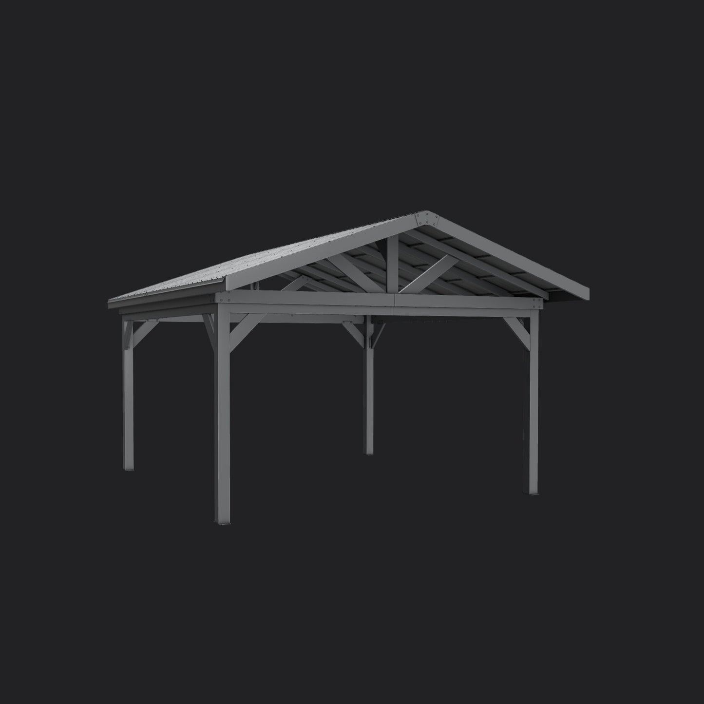 Lancaster | 16x14 Steel Gazebo with Gable Roof