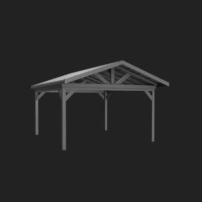 Lancaster | 16x14 Steel Gazebo with Gable Roof