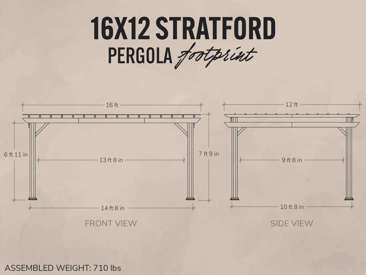 Stratford | 16x12 Steel Pergola – White