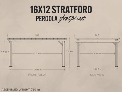 Stratford | 16x12 Steel Pergola – White
