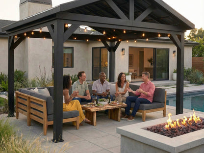 Lancaster | 18x14 Steel Gazebo with Gable Roof