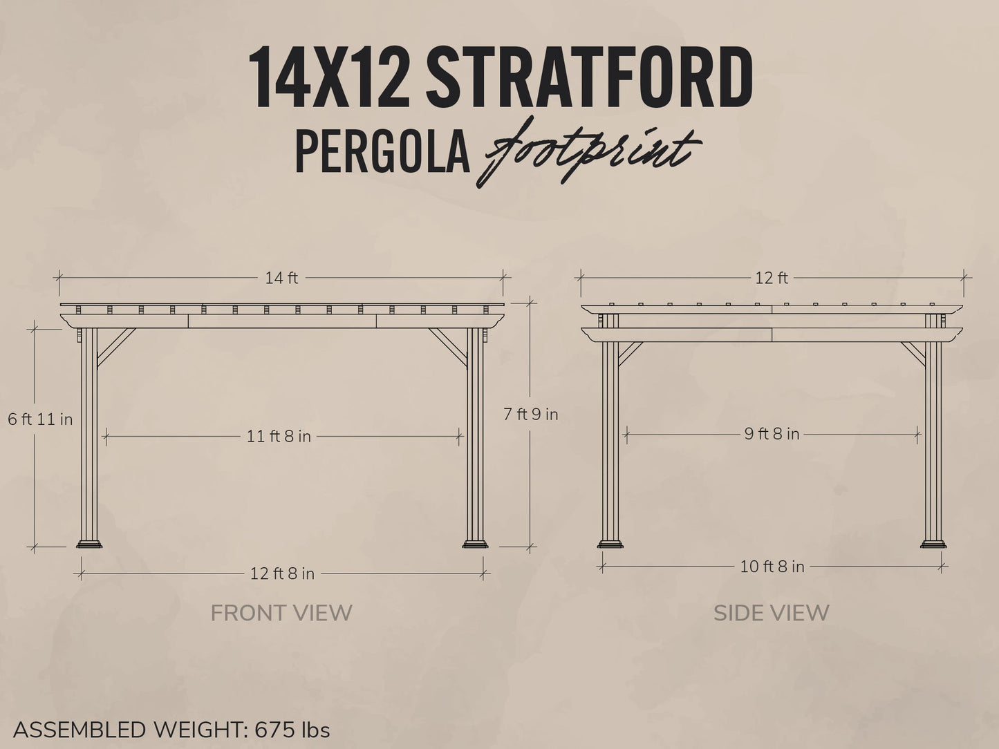 Stratford | 14x12 Steel Pergola – White