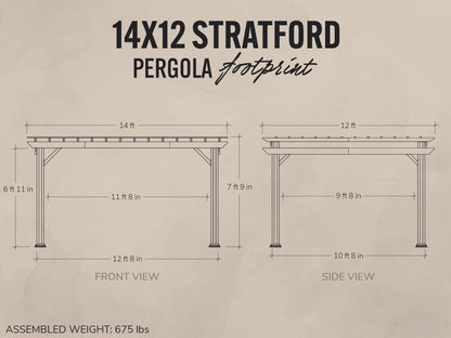 Stratford | 14x12 Steel Pergola – White