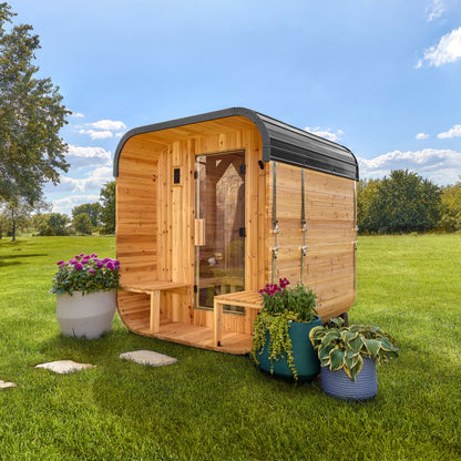 Lennon Outdoor Cube Sauna with Porch – 2-4 Person