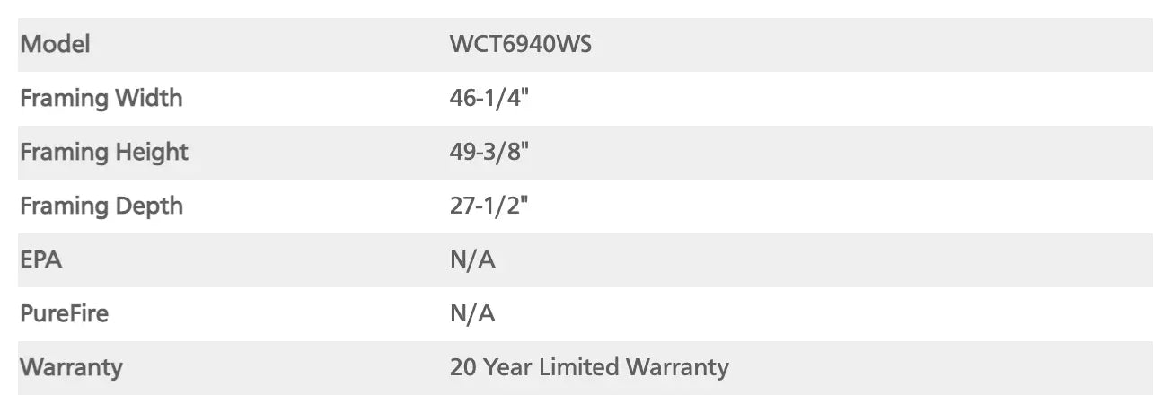 Superior Wood Burning Fireplace 31-Inch WCT6940
