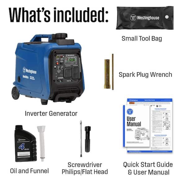 4,000-Watt Gas Powered Portable Inverter Generator with Recoil Start, LED Data Center