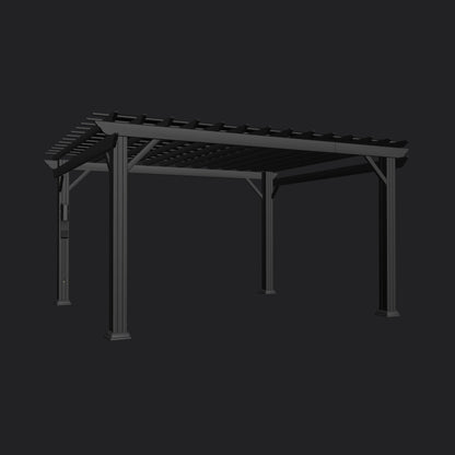 Stratford | 14x12 Steel Pergola – Black