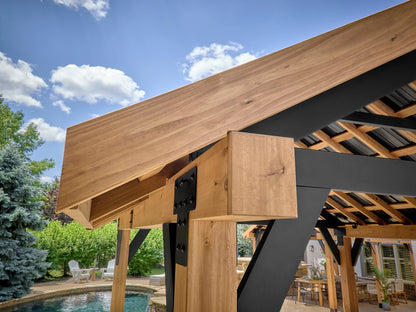 Lodge | 19x14 Cedar and Steel Gazebo with Steel Roof