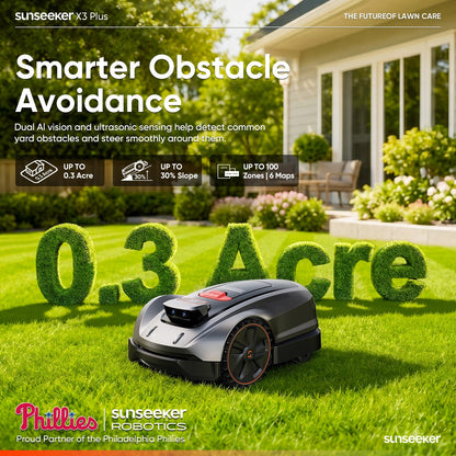Sunseeker X3 Plus Wireless AI Robot Lawn Mower | 0.3 Acre