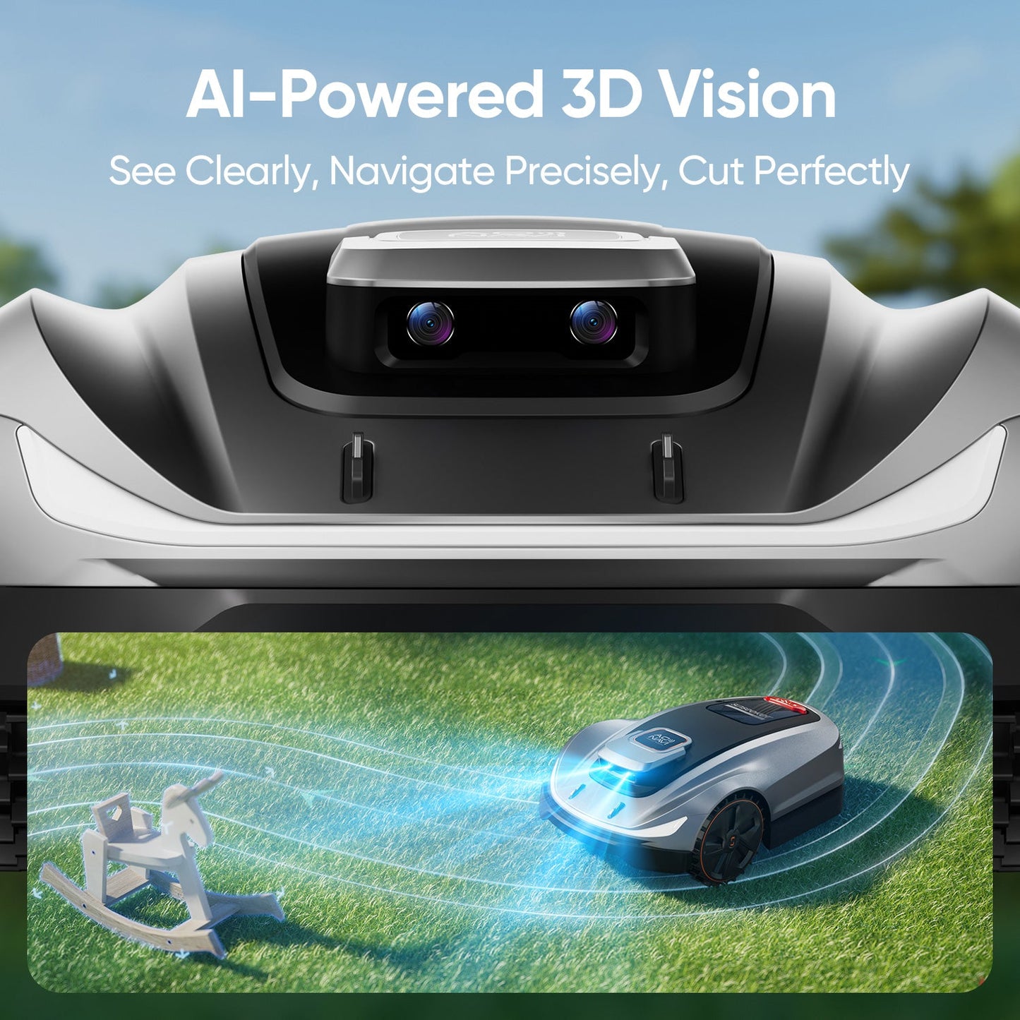 Sunseeker X5 Wireless AI Robot Lawn Mower with Protective Garage Shelter
