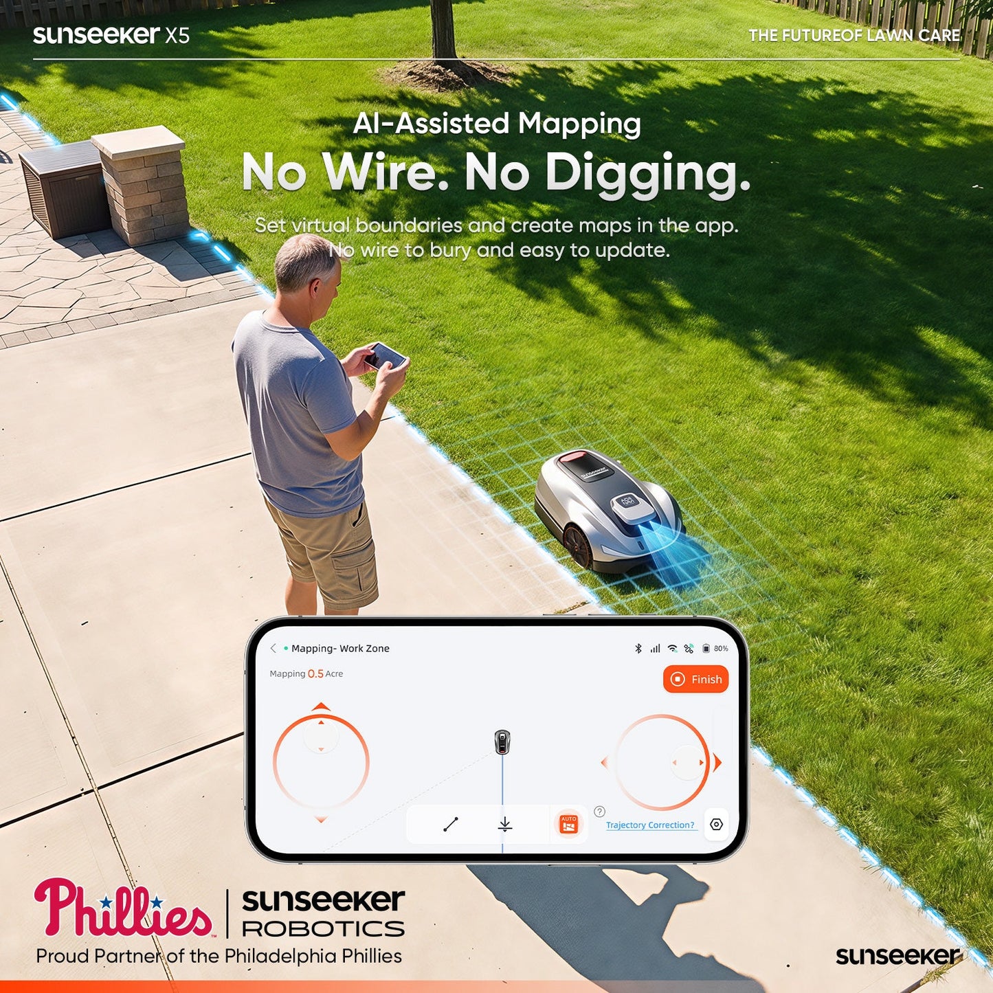 X5 Wireless AI Robot Lawn Mower | 0.5 Acre AWD