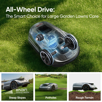Sunseeker X5 Robot Mower + Blades Kit, Wire-Free Perimeter