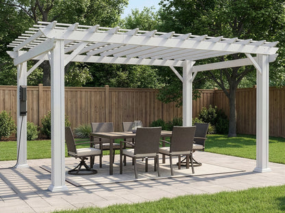 Stratford | 14x12 Steel Pergola – White