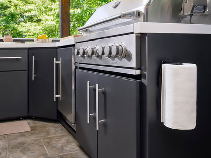 Emory | Corner Outdoor Kitchen Island with Built-In Grill & Pizza Oven