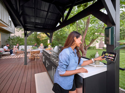 Lancaster | Covered Linear Outdoor Kitchen with Built-In Grill